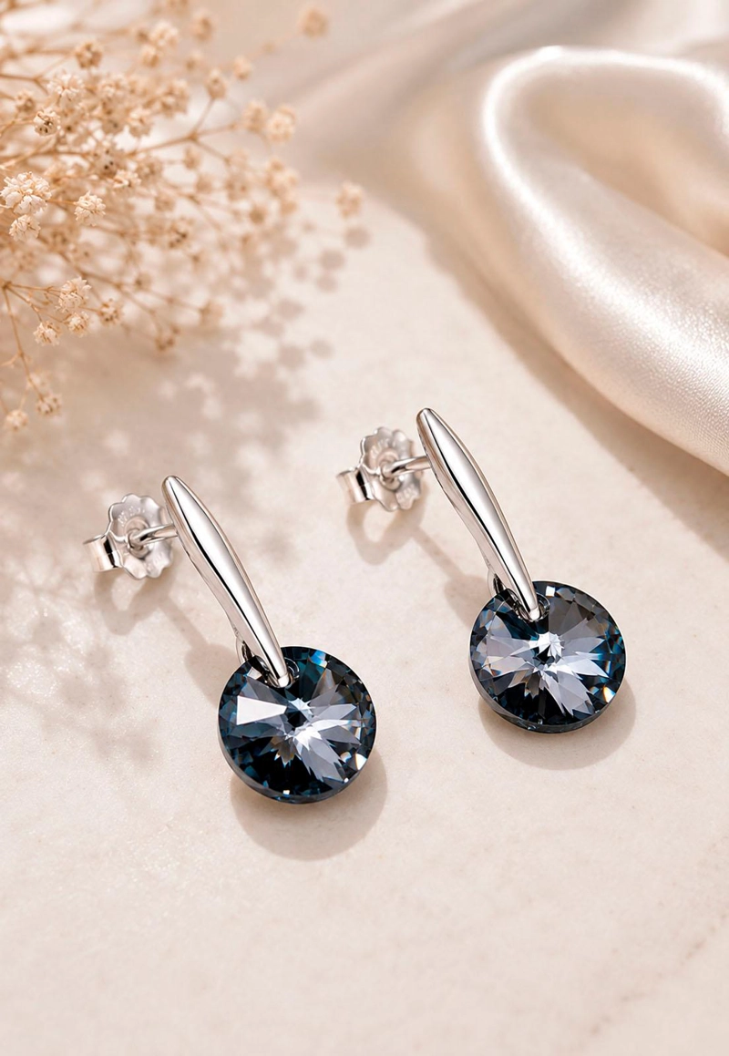 AROS PUNTO DE LUZ PLATA 925 CRISTAL SWAROVSKI® SILVER NIGHT - 7