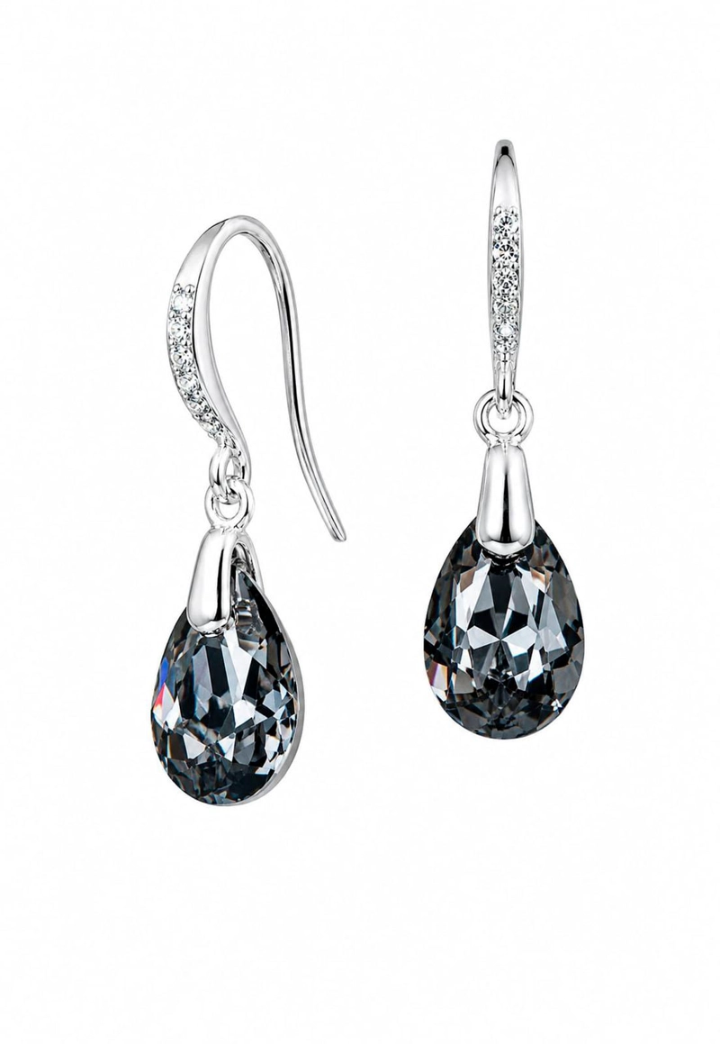 AROS GOTA DE LUZ PLATA 925 CRISTAL SWAROVSKI® SILVER NIGHT - 1