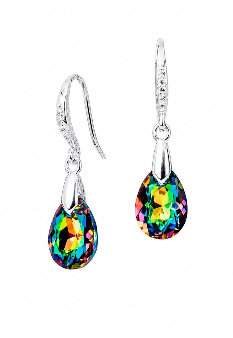 AROS GOTA DE LUZ PLATA 925 CRISTAL SWAROVSKI® VITRAL MEDIUM - 1