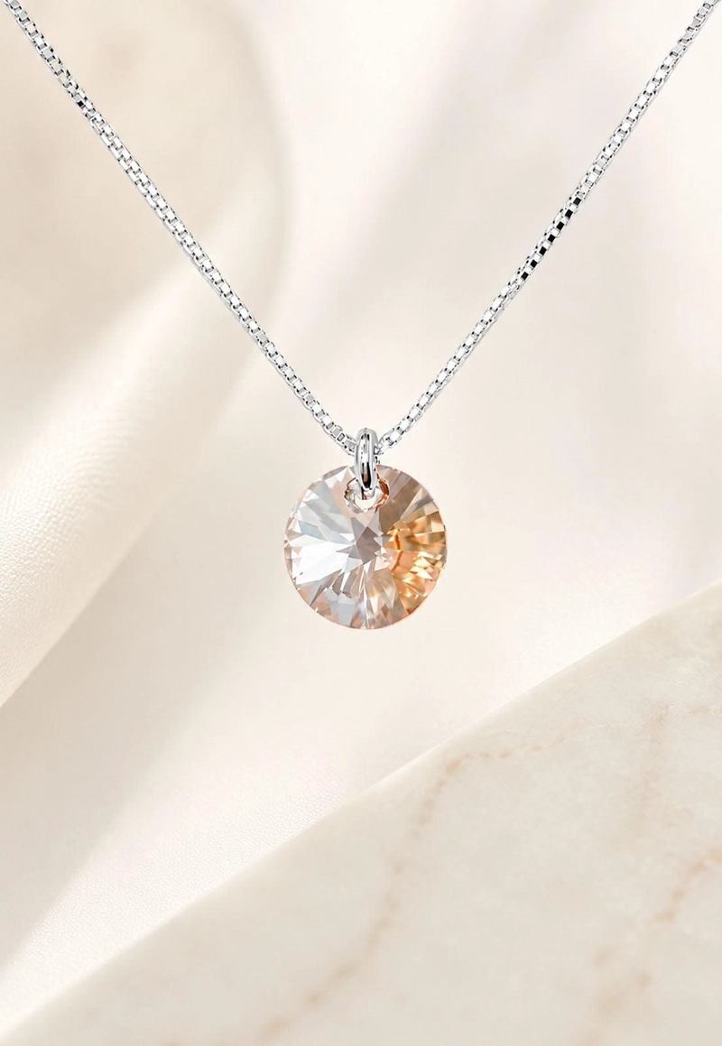 COLLAR PUNTO DE LUZ PLATA 925 CRISTAL SWAROVSKI GOLDEN SHADOW - 4