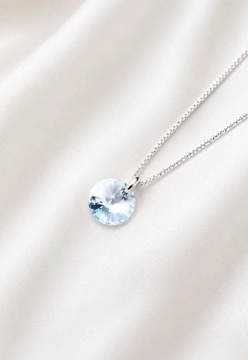 COLLAR PUNTO DE LUZ PLATA 925 CRISTAL SWAROVSKI® BLUE SHADE - 8