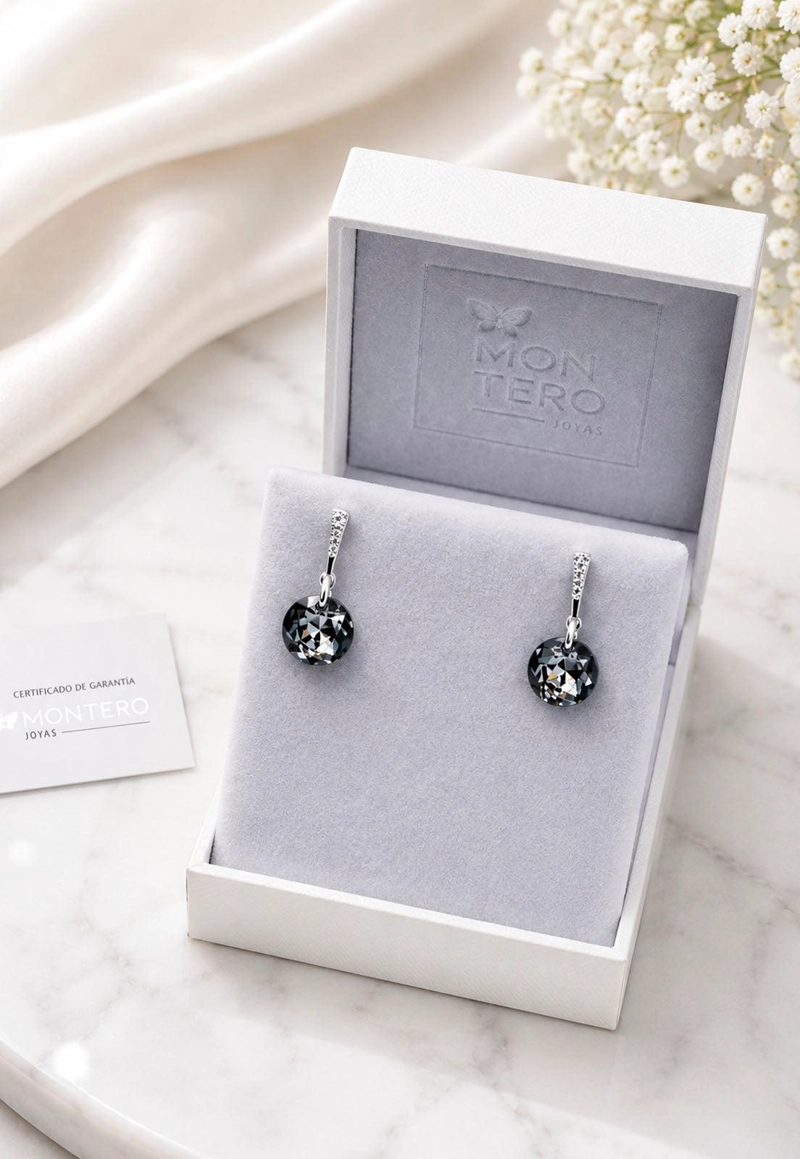 AROS GRACIA PLATA 925 CRISTAL SWAROVSKI® SILVER NIGHT - 2