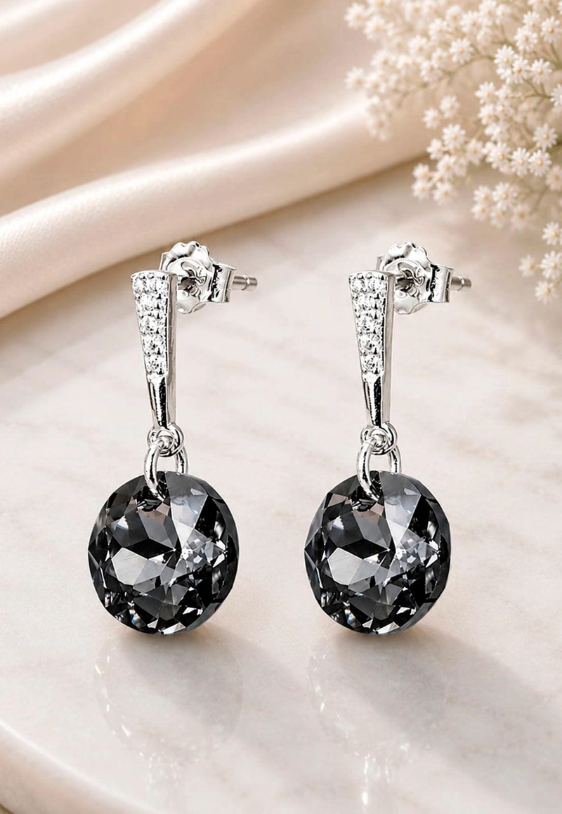 AROS GRACIA PLATA 925 CRISTAL SWAROVSKI® SILVER NIGHT - 3
