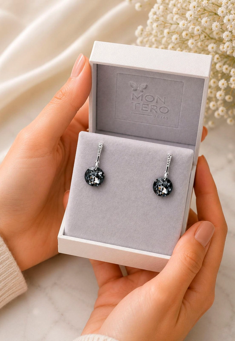 AROS GRACIA PLATA 925 CRISTAL SWAROVSKI® SILVER NIGHT - 6