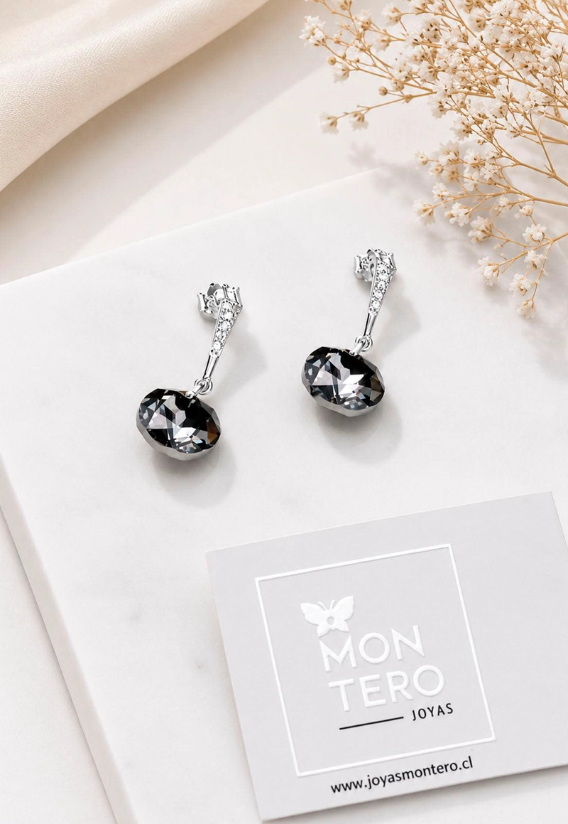 AROS GRACIA PLATA 925 CRISTAL SWAROVSKI® SILVER NIGHT - 7