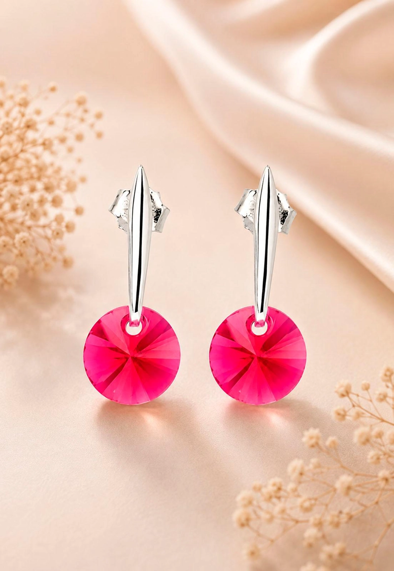 AROS PUNTO DE LUZ PLATA 925 CRISTAL SWAROVSKI® SCARLET - 2