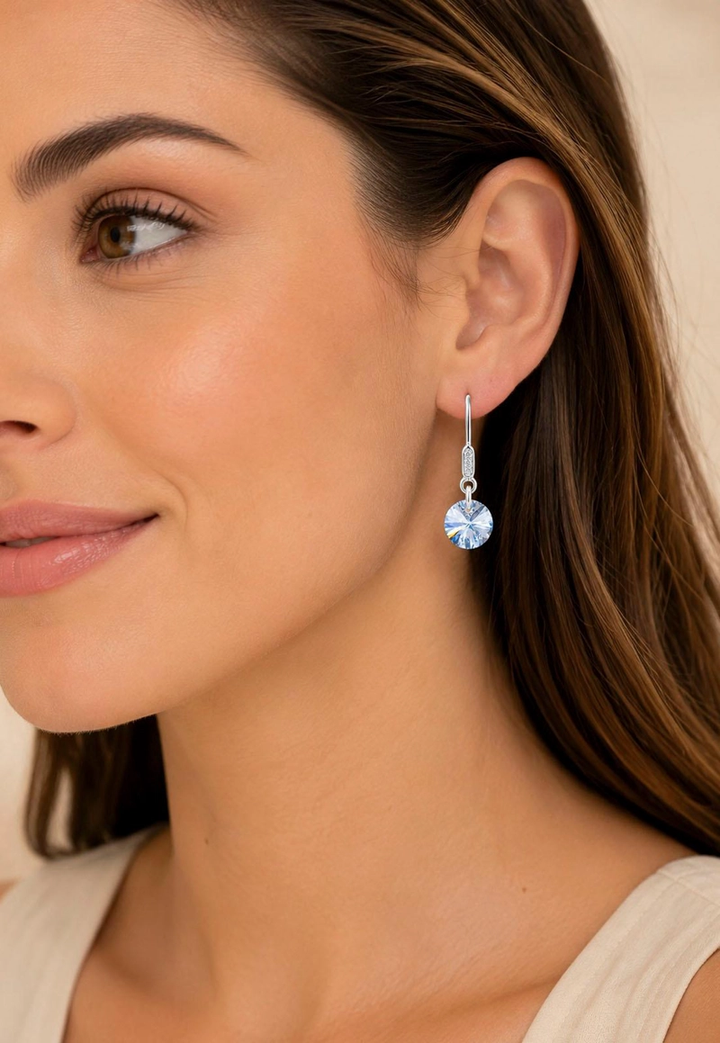 AROS PUNTO DE LUZ CIRCON PLATA 925 CRISTAL SWAROVSKI® BLUE SHADE - 6