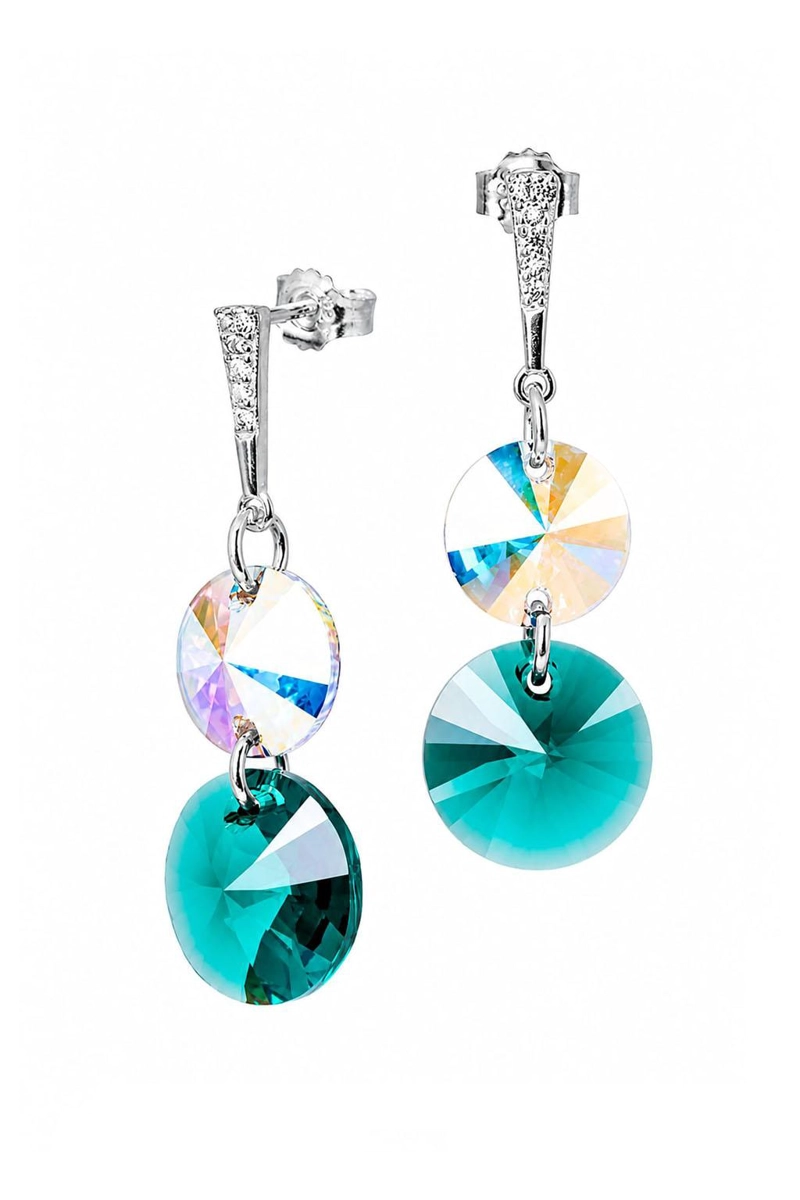 AROS LOURDES PLATA 925 CRISTAL SWAROVSKI® EMERALD - 1