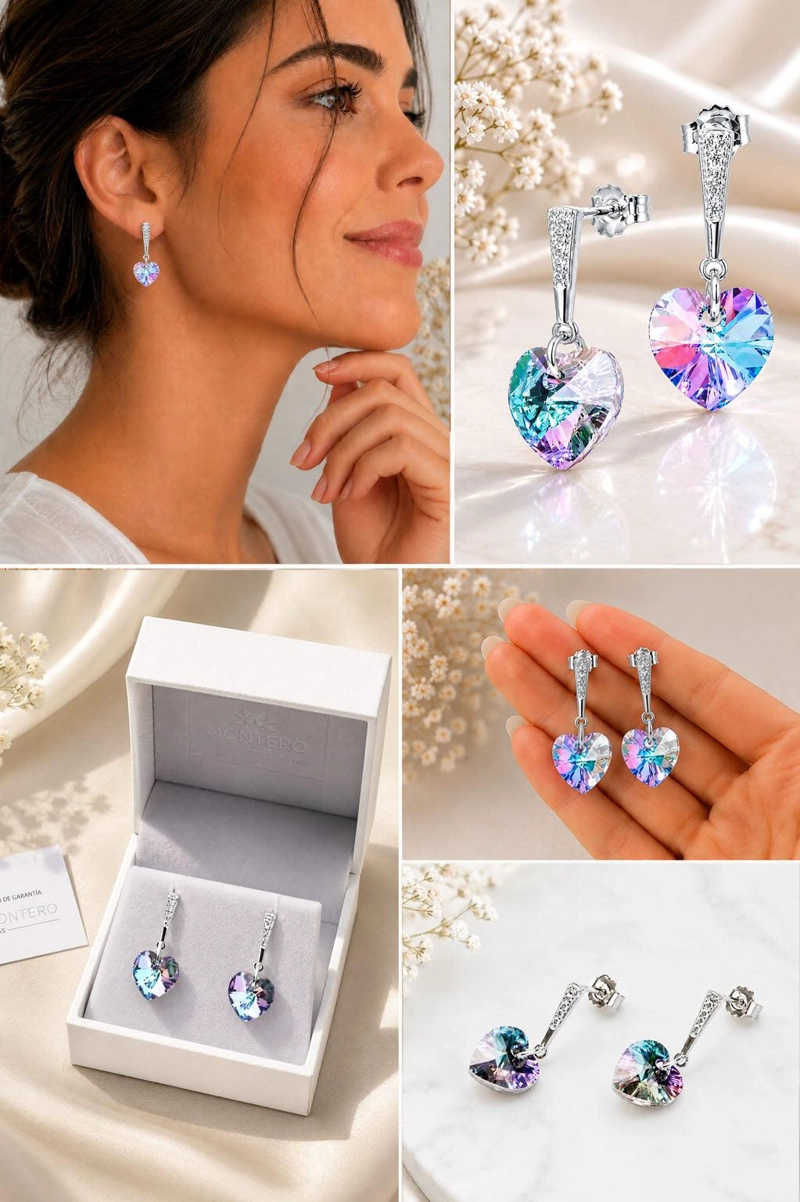 AROS ROMANCE PLATA 925 CRISTAL SWAROVSKI VITRAL LIGHT - 8