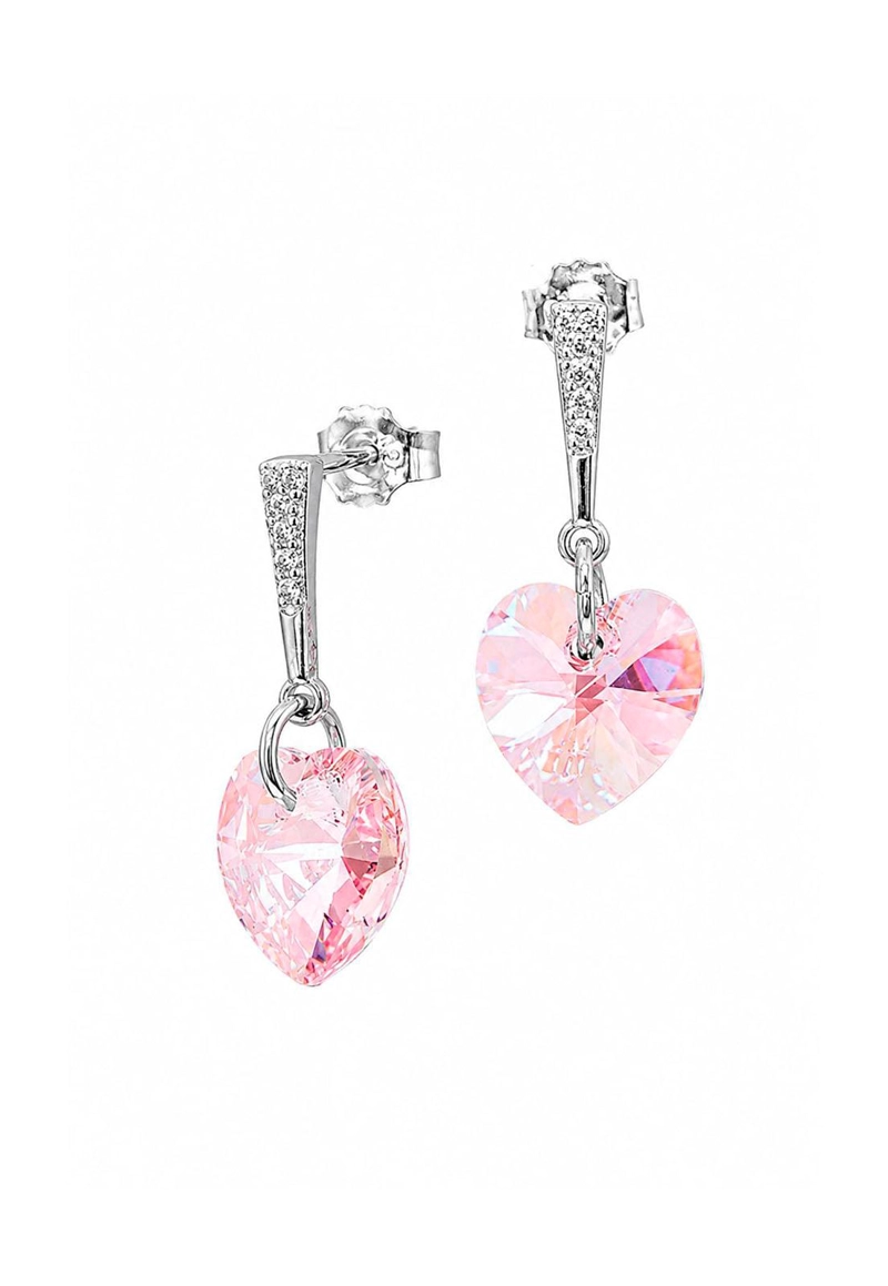 AROS ROMANCE PLATA 925 CRISTAL SWAROVSKI LIGHT ROSE - 1