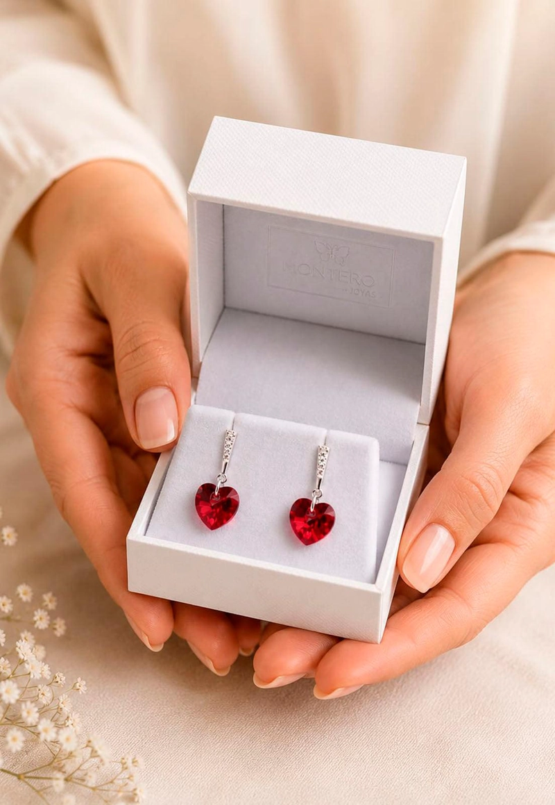 AROS ROMANCE PLATA 925 CRISTAL SWAROVSKI® SIAM - 6