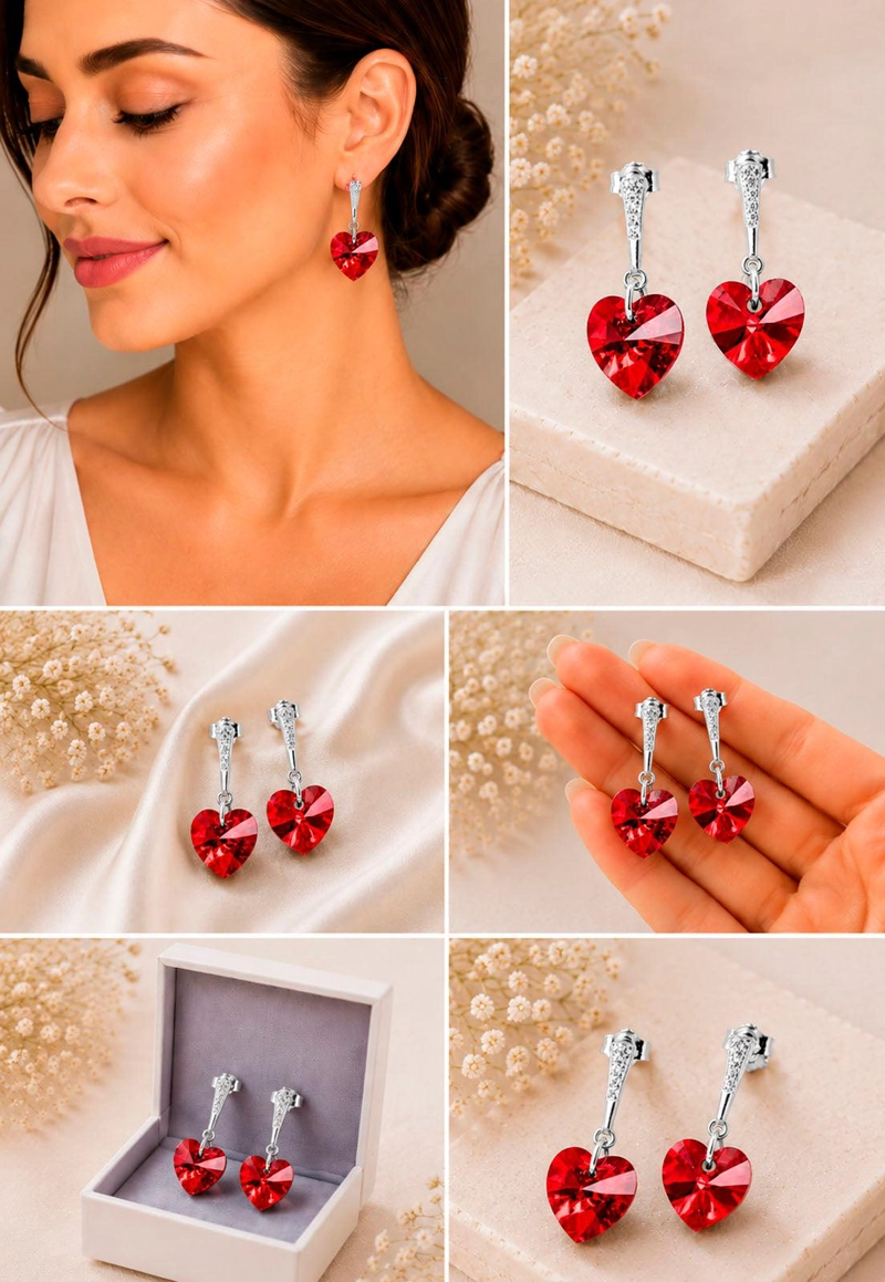 AROS ROMANCE PLATA 925 CRISTAL SWAROVSKI® SIAM - 7