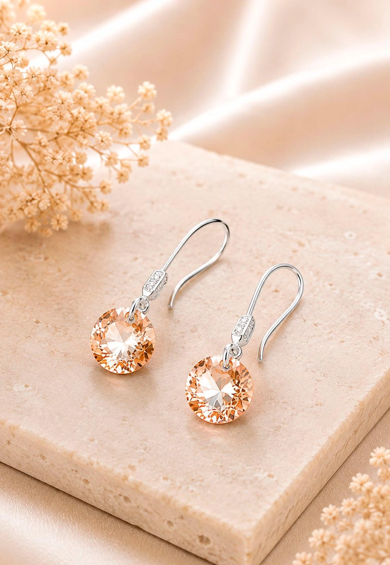 AROS PUNTO DE LUZ CIRCON PLATA 925 CRISTAL SWAROVSKI® GOLDEN SHADOW - 6