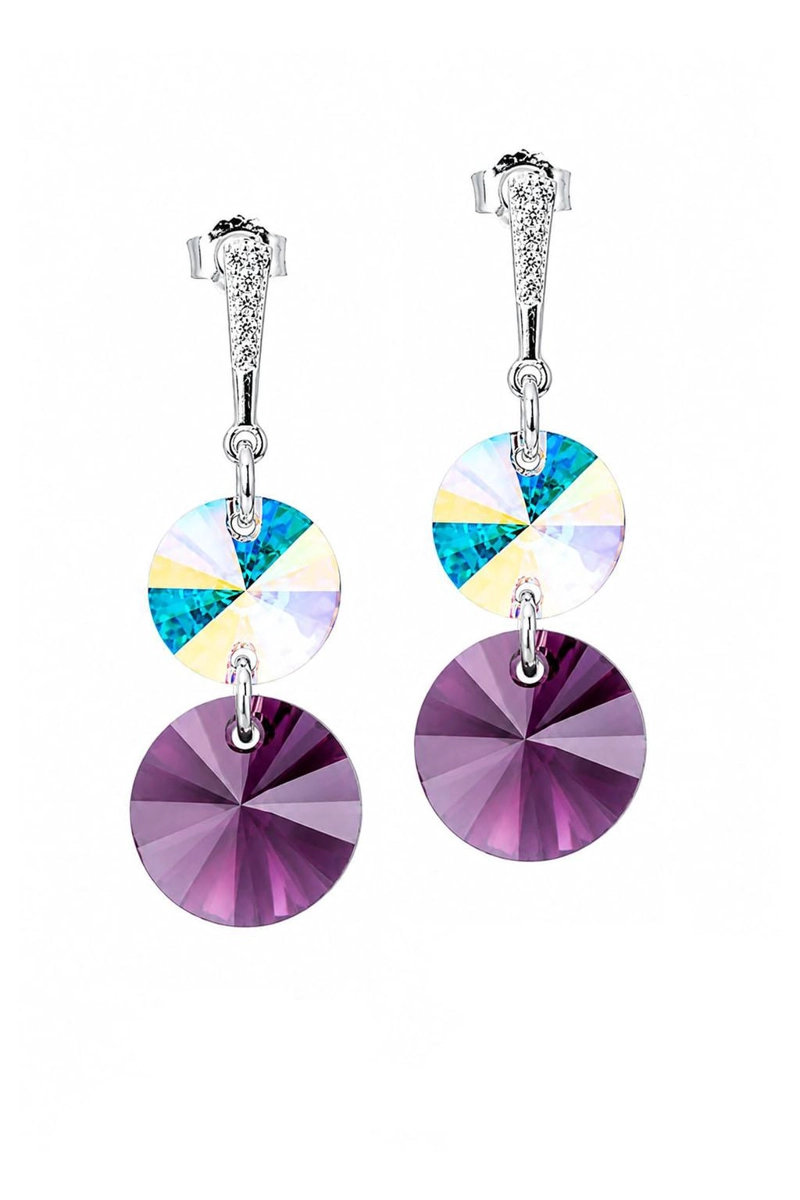 AROS LOURDES PLATA 925 CRISTAL SWAROVSKI® AMETHYST - 1