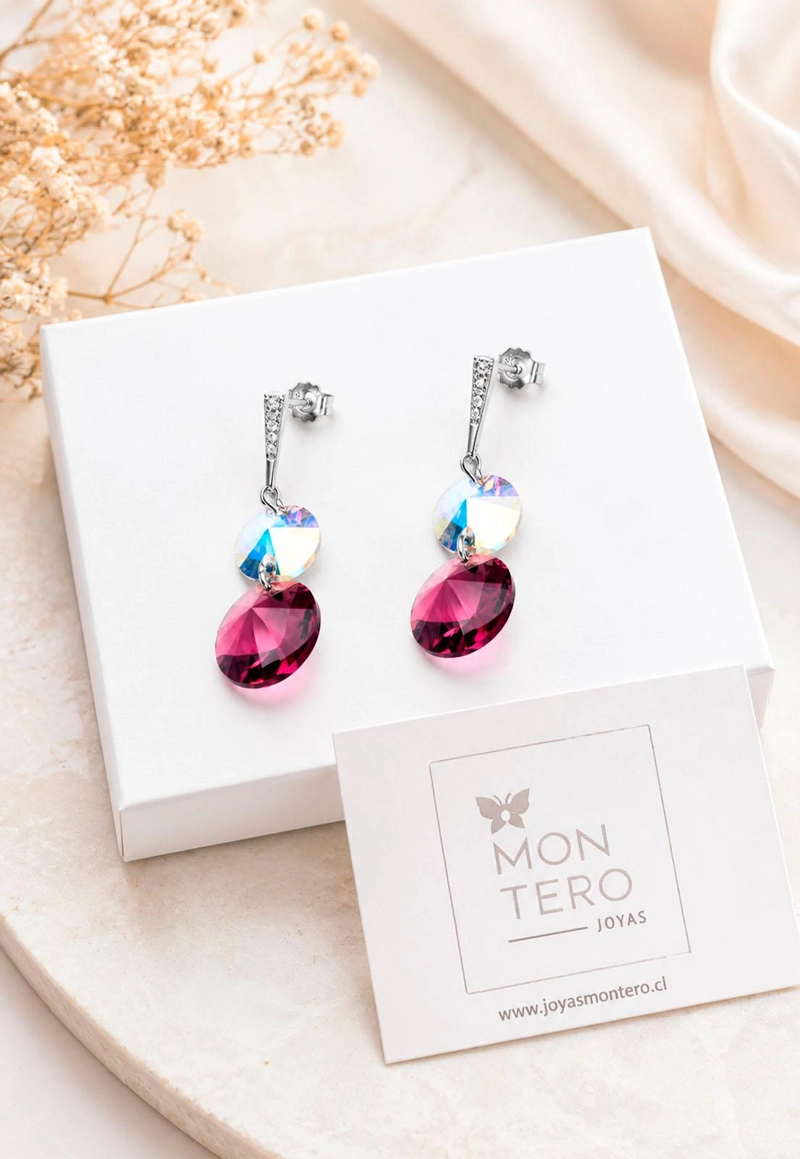 AROS LOURDES PLATA 925 CRISTAL SWAROVSKI® AMETHYST - 6