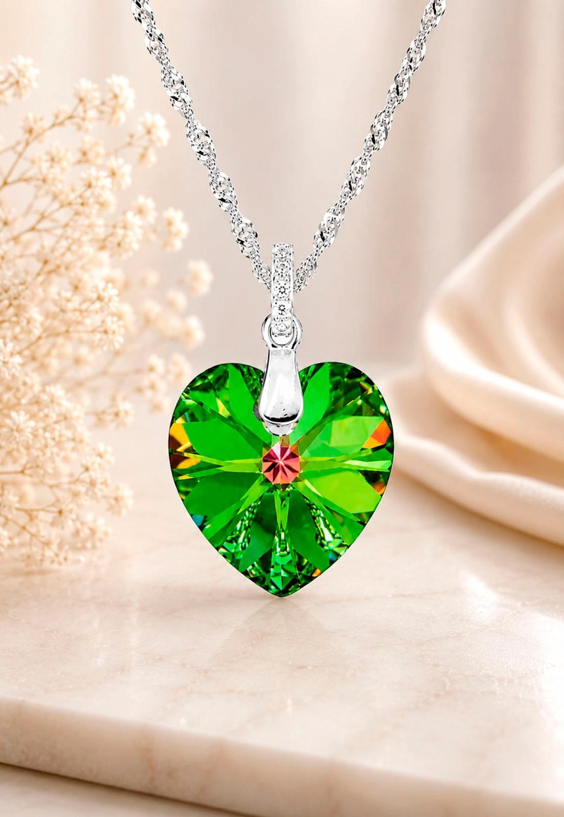 COLLAR JOYAS MONTERO PLATA ITALIANA 925 GRAN ROMANCE Y CRISTALES GENUINOS VITRAL MEDIUM - 6