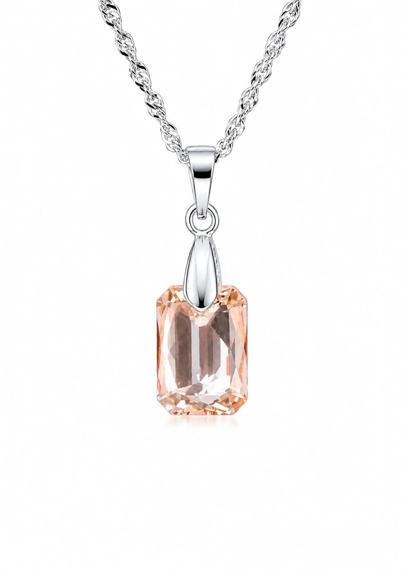 COLLAR JOYAS MONTERO PLATA ITALIANA 925 ESTEFANIA Y CRISTALES GENUINOS GOLDEN SHADOW