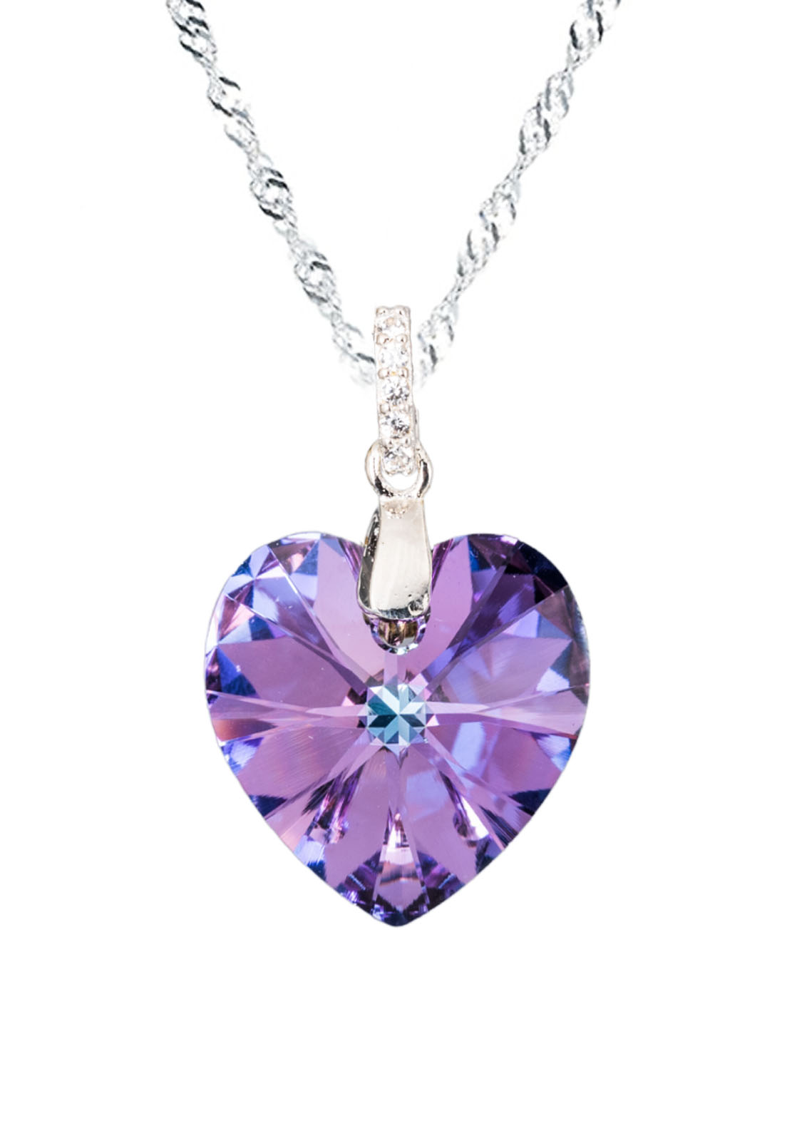 COLLAR JOYAS MONTERO PLATA ITALIANA 925 GRAN ROMANCE Y CRISTALES GENUINOS VITRAL LIGHT - 1