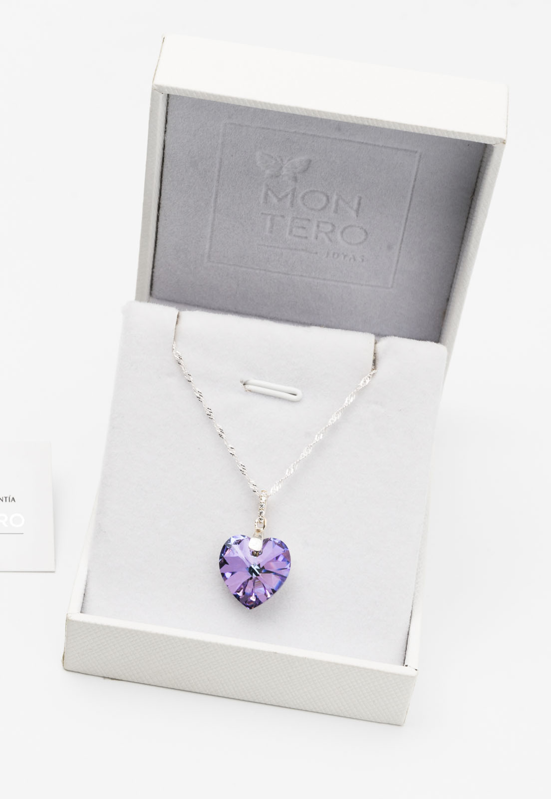 COLLAR JOYAS MONTERO PLATA ITALIANA 925 GRAN ROMANCE Y CRISTALES GENUINOS VITRAL LIGHT - 3