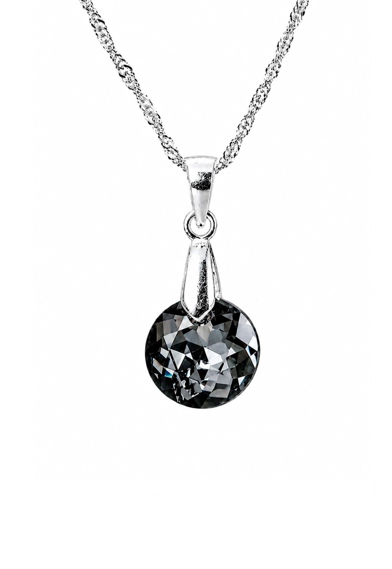 COLLAR JOYAS MONTERO PLATA ITALIANA 925 GRACIA Y CRISTALES GENUINOS SILVER NIGHT - 1