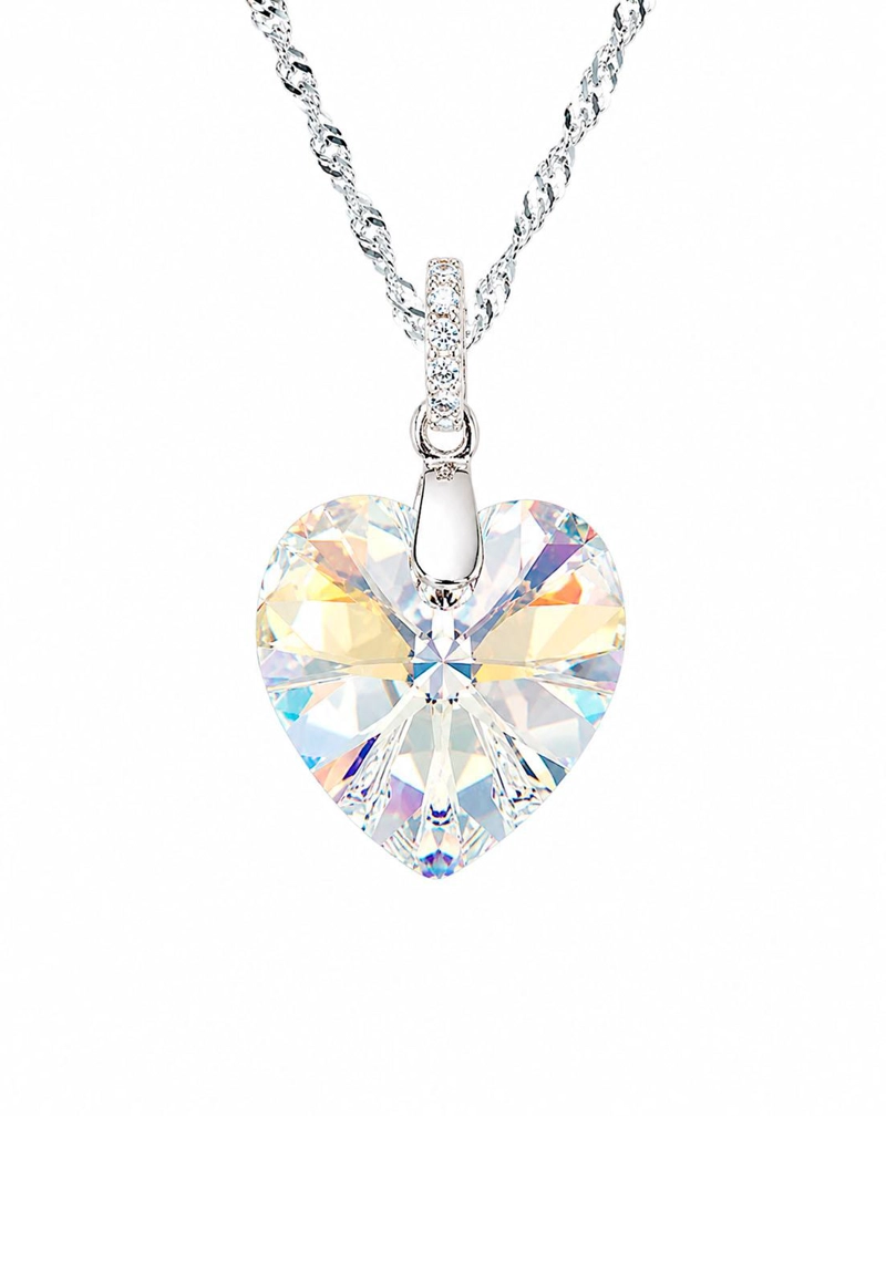 COLLAR JOYAS MONTERO PLATA ITALIANA 925 GRAN ROMANCE Y CRISTALES GENUINOS AURORA BOREAL - 1