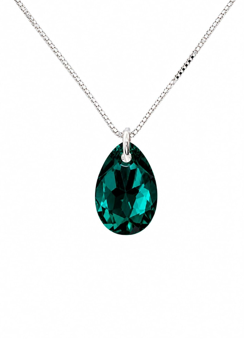 COLLAR GOTA DE LUZ PLATA 925 CRISTAL SWAROVSKI® EMERALD - 1