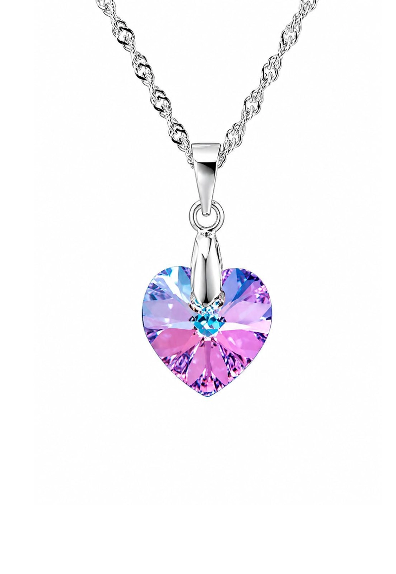COLLAR JOYAS MONTERO PLATA ITALIANA 925 ROMANCE Y CRISTALES GENUINOS VITRAL LIGHT - 1