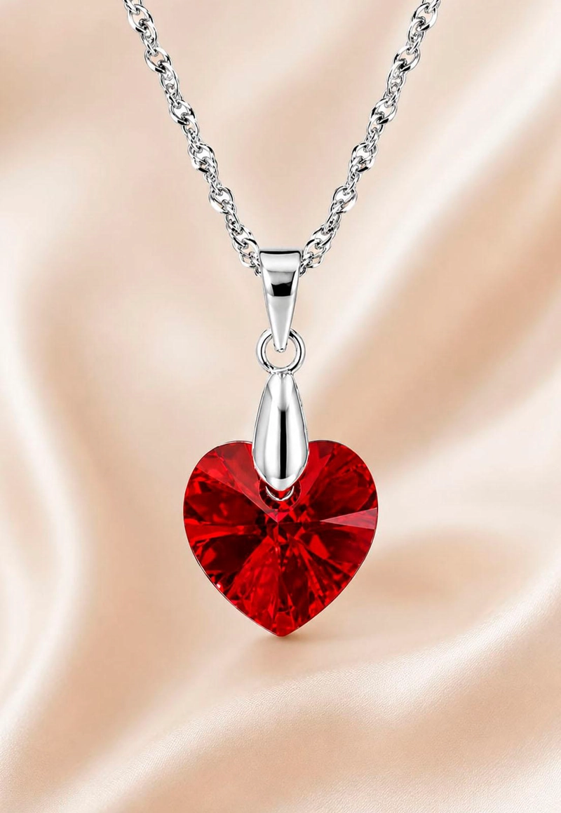 COLLAR JOYAS MONTERO PLATA ITALIANA 925 ROMANCE Y CRISTALES GENUINOS SIAM SHIMMER - 8