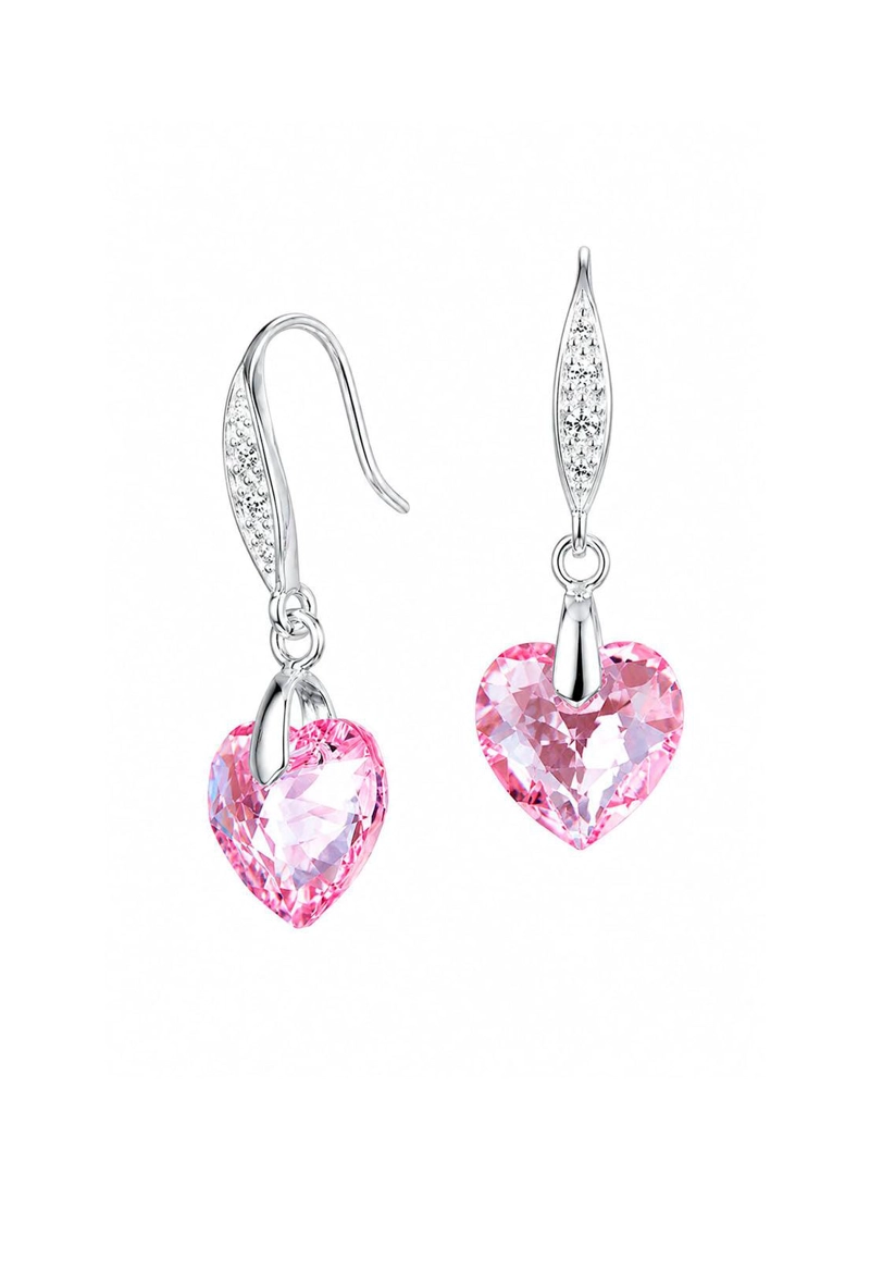 AROS JOYAS MONTERO AMOR PLATA ITALIANA 925 Y CRISTALES GENUINOS ROSE SHIMMER - 1