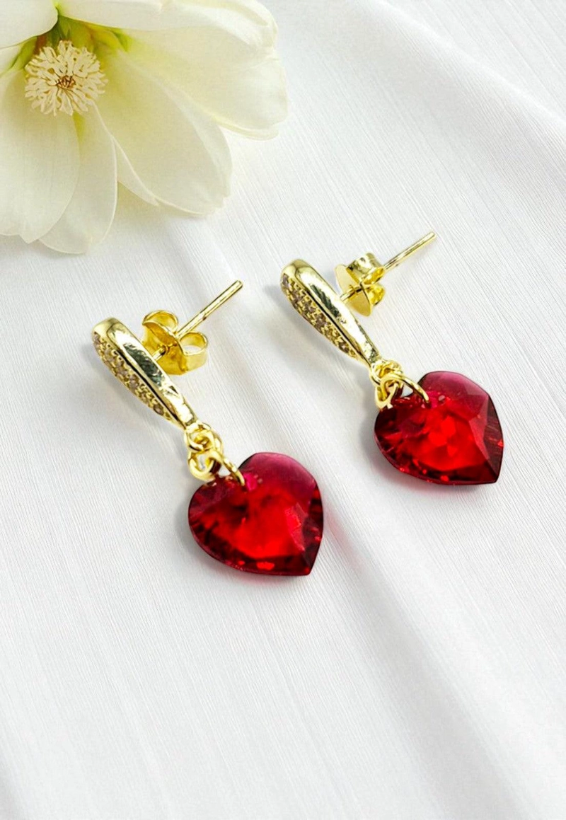 AROS JOYAS MONTERO AMOR GOLD CRISTALES GENUINOS SIAM SHIMMER ENCHAPADO EN ORO 18K - 3