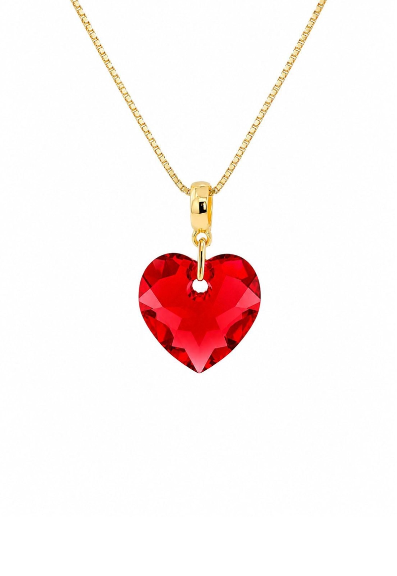 COLLAR JOYAS MONTERO AMOR GOLD CRISTAL GENUINO SIAM SHIMMER ENCHAPADO EN ORO 18K - 1