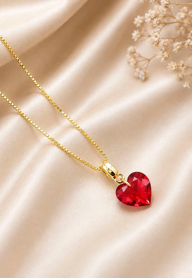 COLLAR JOYAS MONTERO AMOR GOLD CRISTAL GENUINO SIAM SHIMMER ENCHAPADO EN ORO 18K - 7