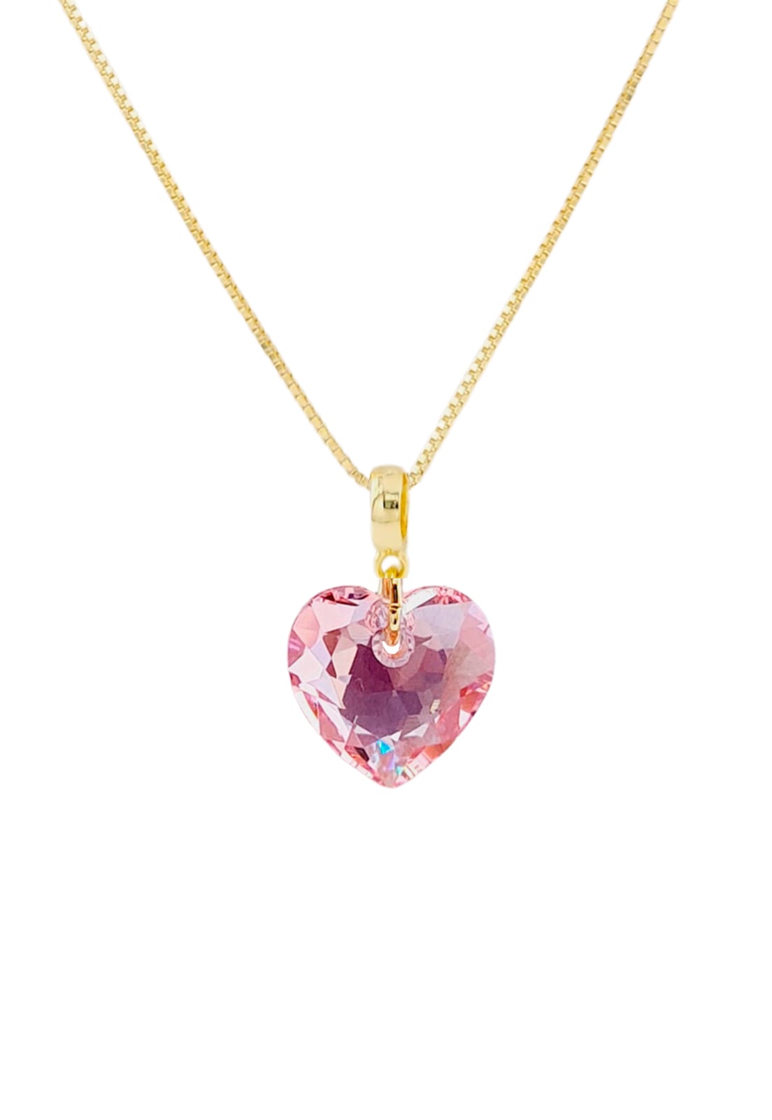 COLLAR JOYAS MONTERO AMOR GOLD CRISTAL GENUINO ROSE SHIMMER - 1