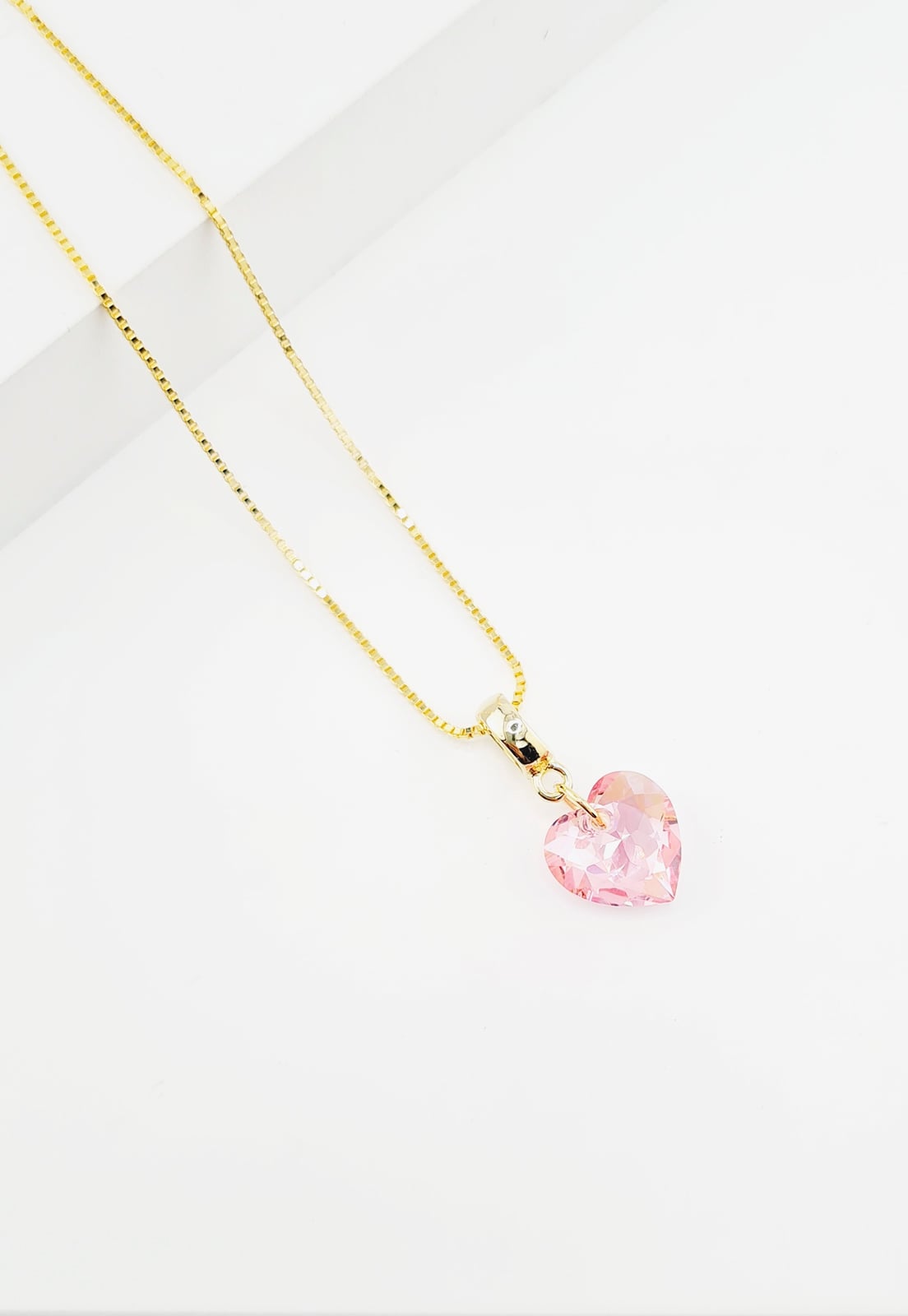 COLLAR JOYAS MONTERO AMOR GOLD CRISTAL GENUINO ROSE SHIMMER - 2
