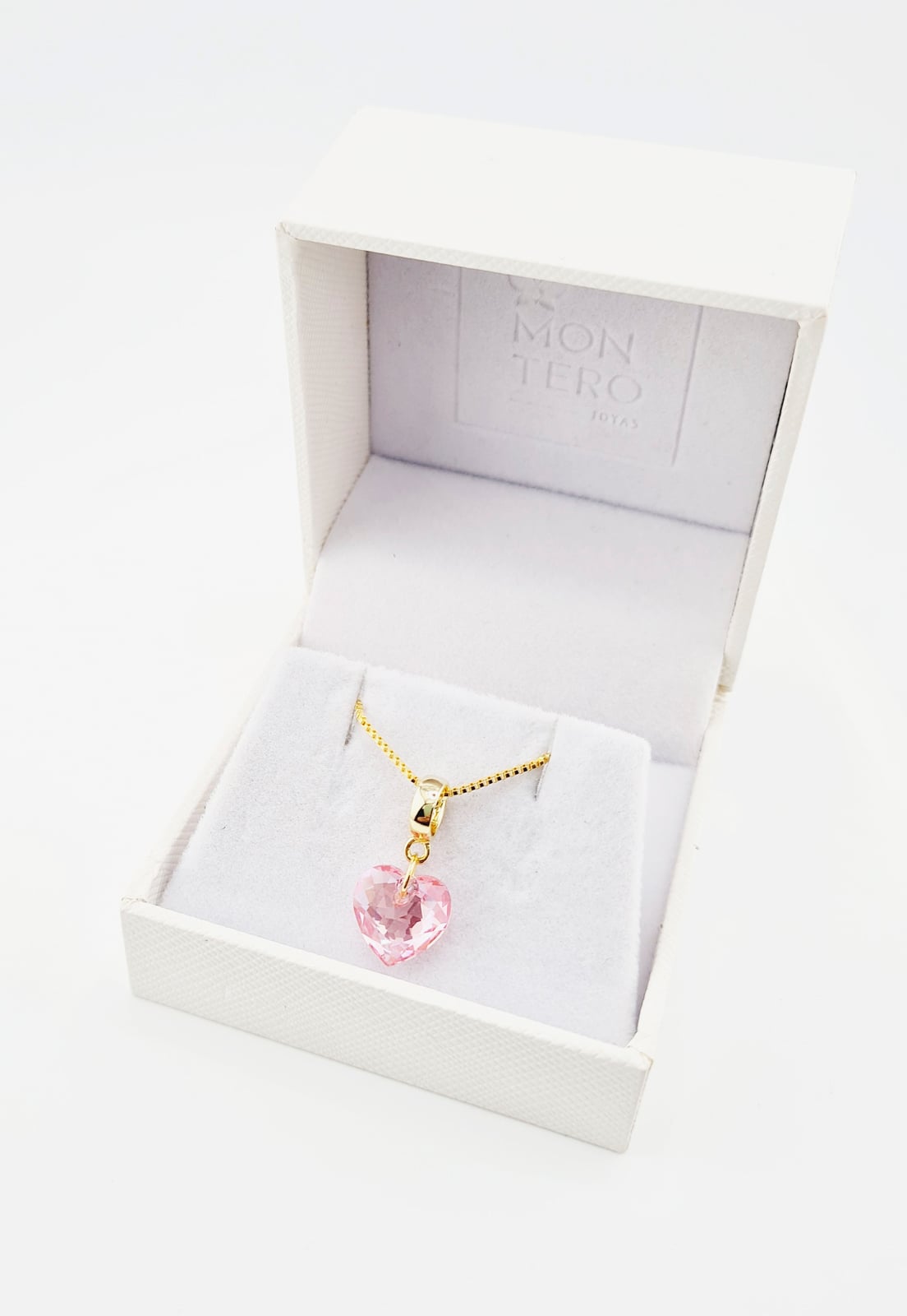 COLLAR JOYAS MONTERO AMOR GOLD CRISTAL GENUINO ROSE SHIMMER - 3