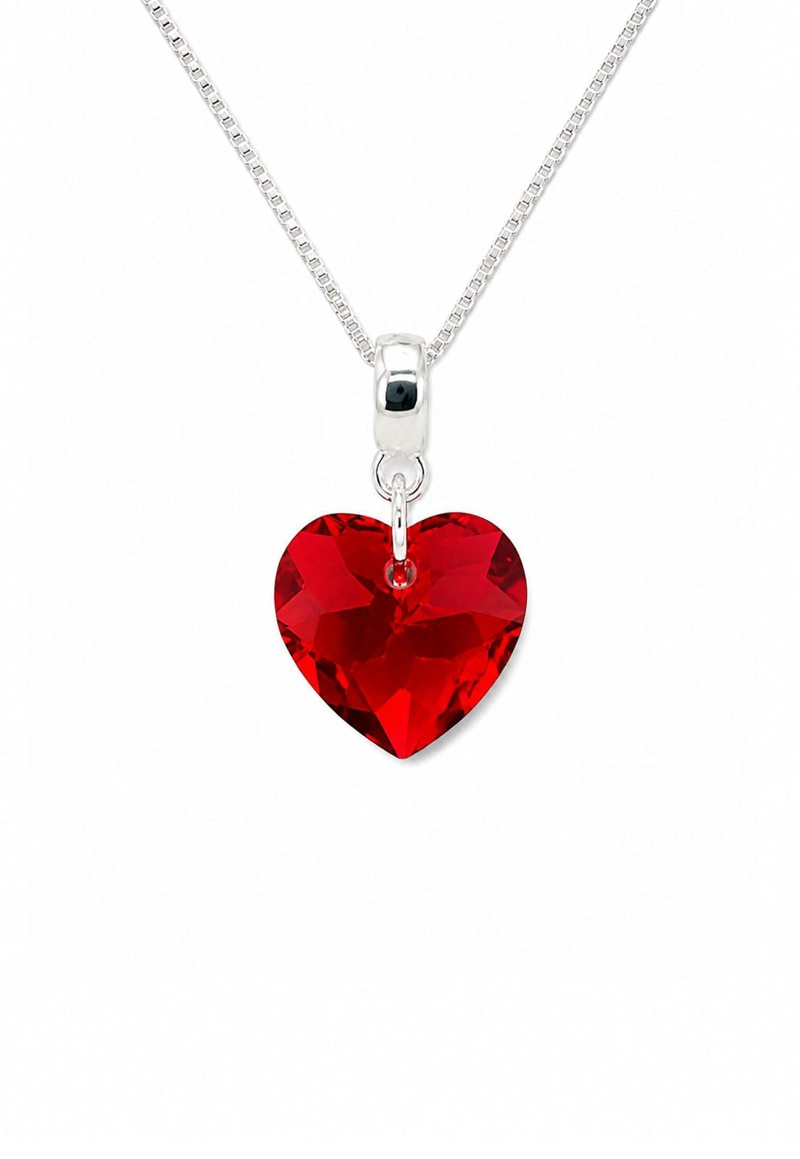 COLLAR AMOR BAÑO ORO BLANCO CRISTAL SWAROVSKI® SIAM - 1