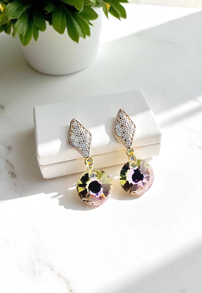 CONJUNTO JOYAS MONTERO ENIGMA GOLD CRISTALES GENUINOS VITRAL LIGHT - 3