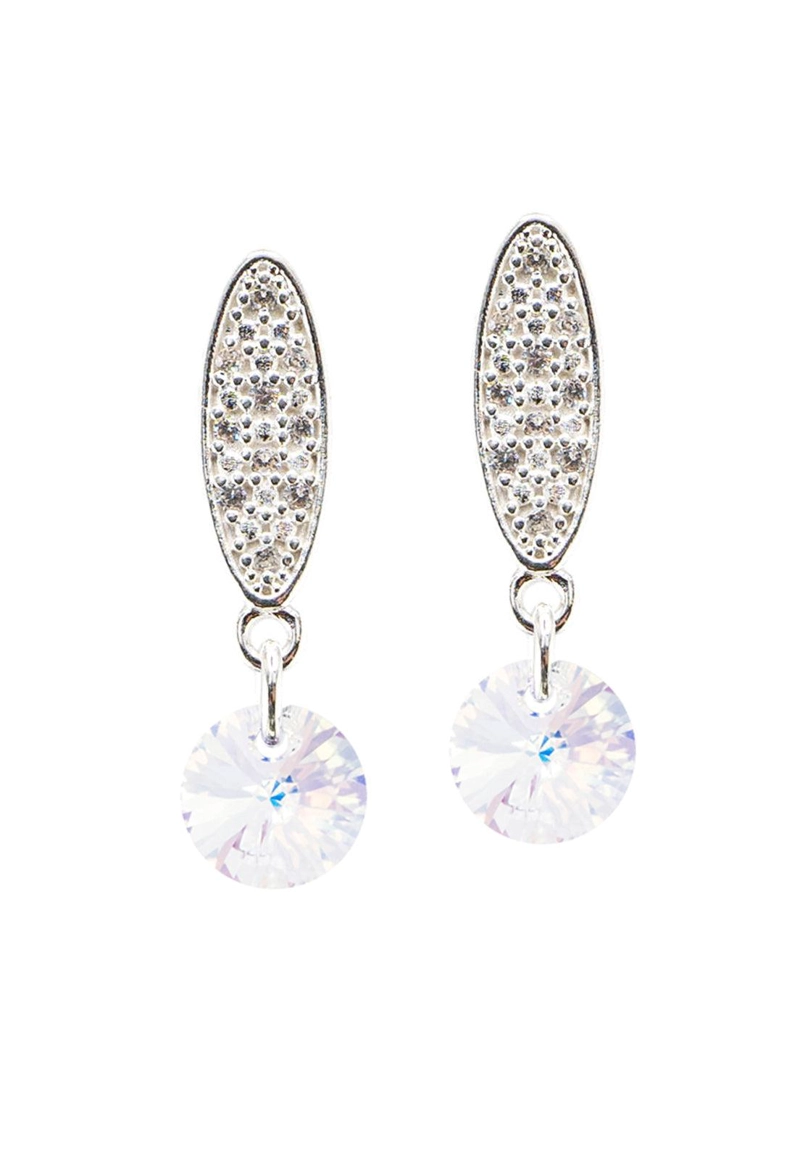 AROS JOYAS MONTERO PUNTO DE LUZ BAÑO DE ORO BLANCO CRISTALES GENUINOS AURORA BOREAL - 1