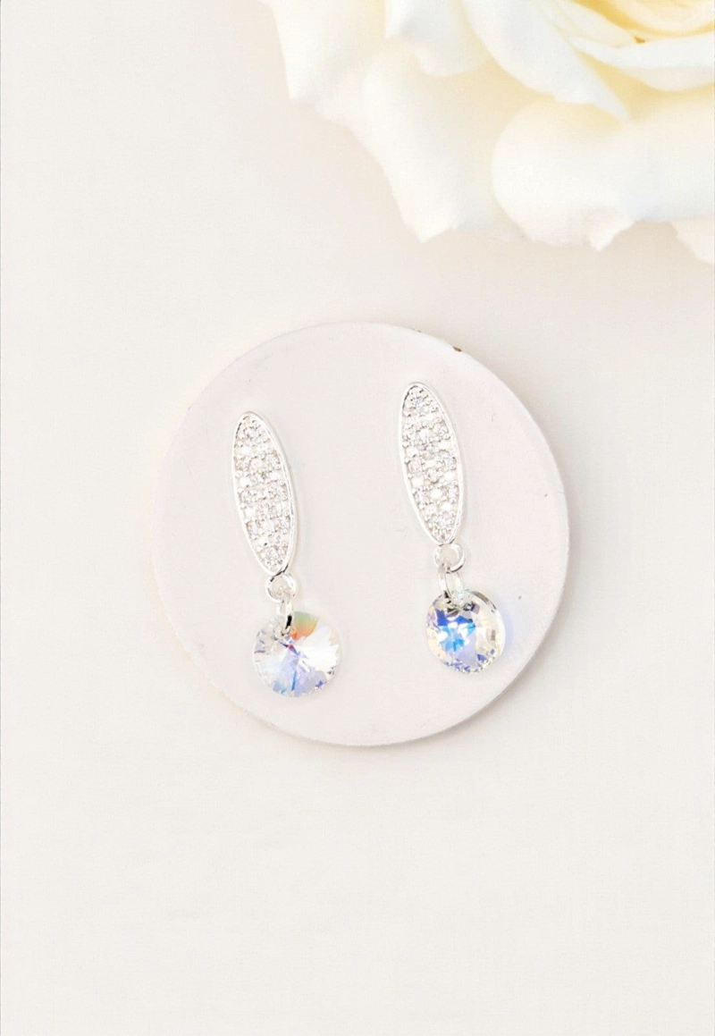 AROS JOYAS MONTERO PUNTO DE LUZ BAÑO DE ORO BLANCO CRISTALES GENUINOS AURORA BOREAL - 4