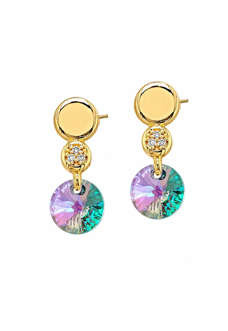 AROS JOYAS MONTERO PUNTO DE LUZ GOLD CRISTAL GENUINO PARADISE SHINE ENCHAPADO EN ORO 18K - 1
