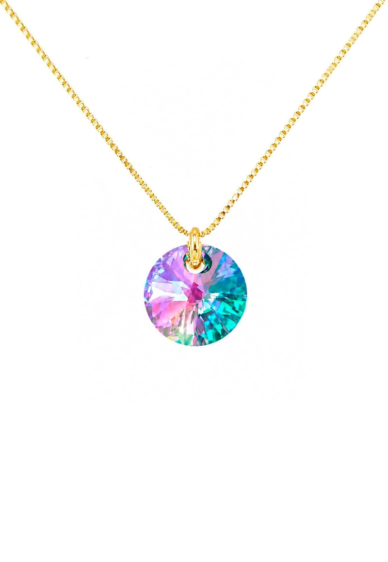 COLLAR JOYAS MONTERO PUNTO DE LUZ GOLD CRISTALES GENUINOS PARADISE SHINE - 1
