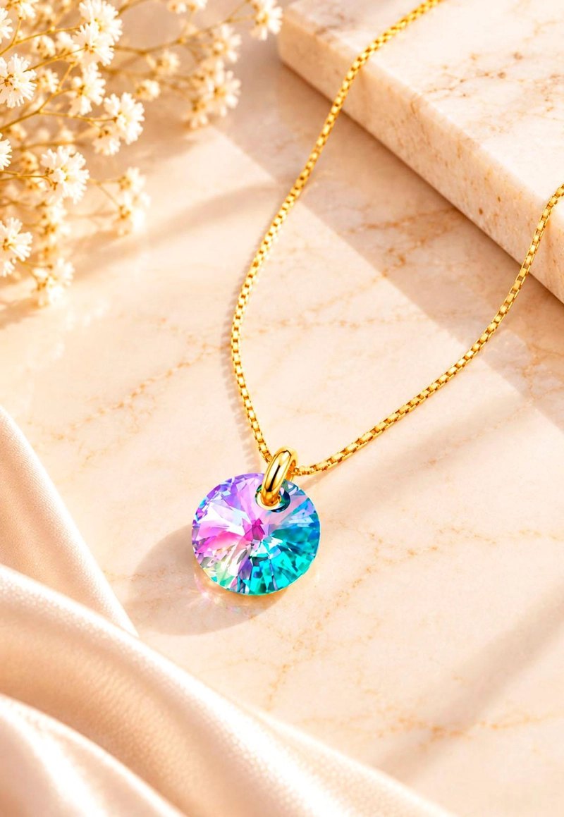 COLLAR JOYAS MONTERO PUNTO DE LUZ GOLD CRISTALES GENUINOS PARADISE SHINE - 7