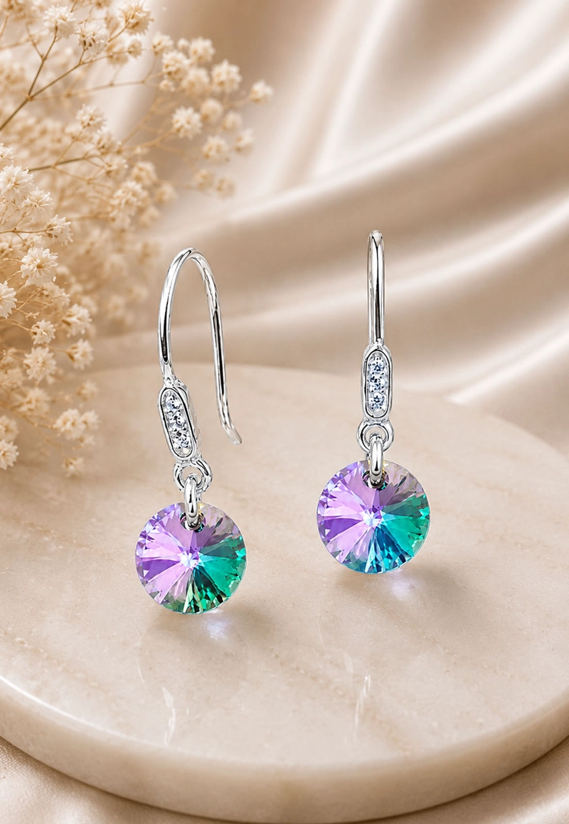 AROS JOYAS MONTERO PUNTO DE LUZ CIRCON PLATA 925 CRISTALES PARADISE SHINE - 2