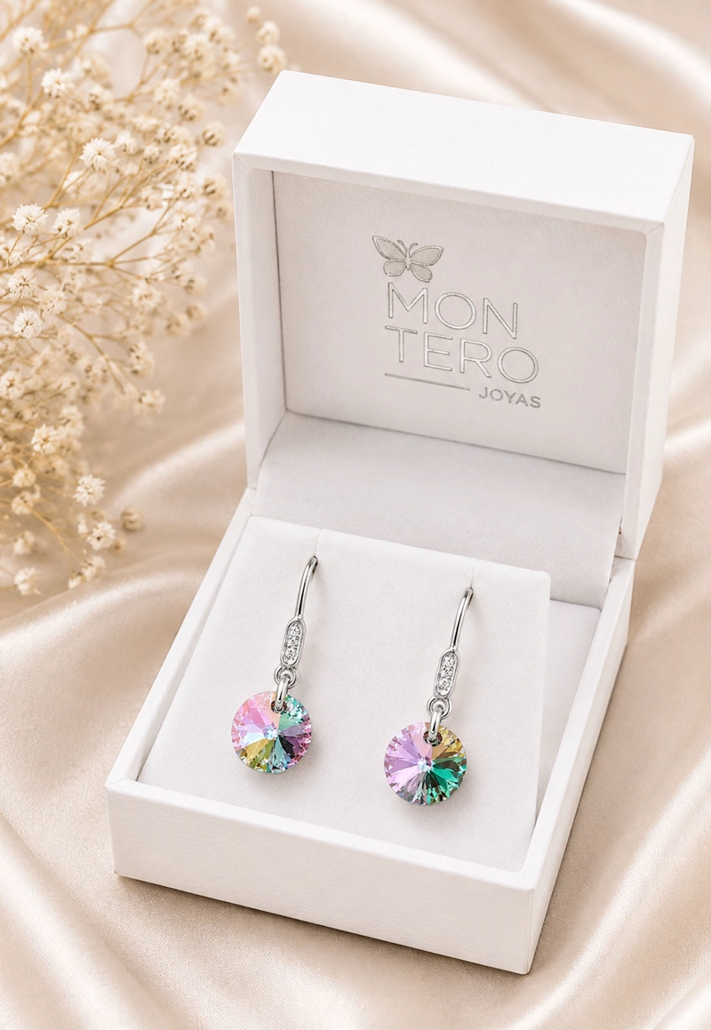 AROS JOYAS MONTERO PUNTO DE LUZ CIRCON PLATA 925 CRISTALES PARADISE SHINE - 3