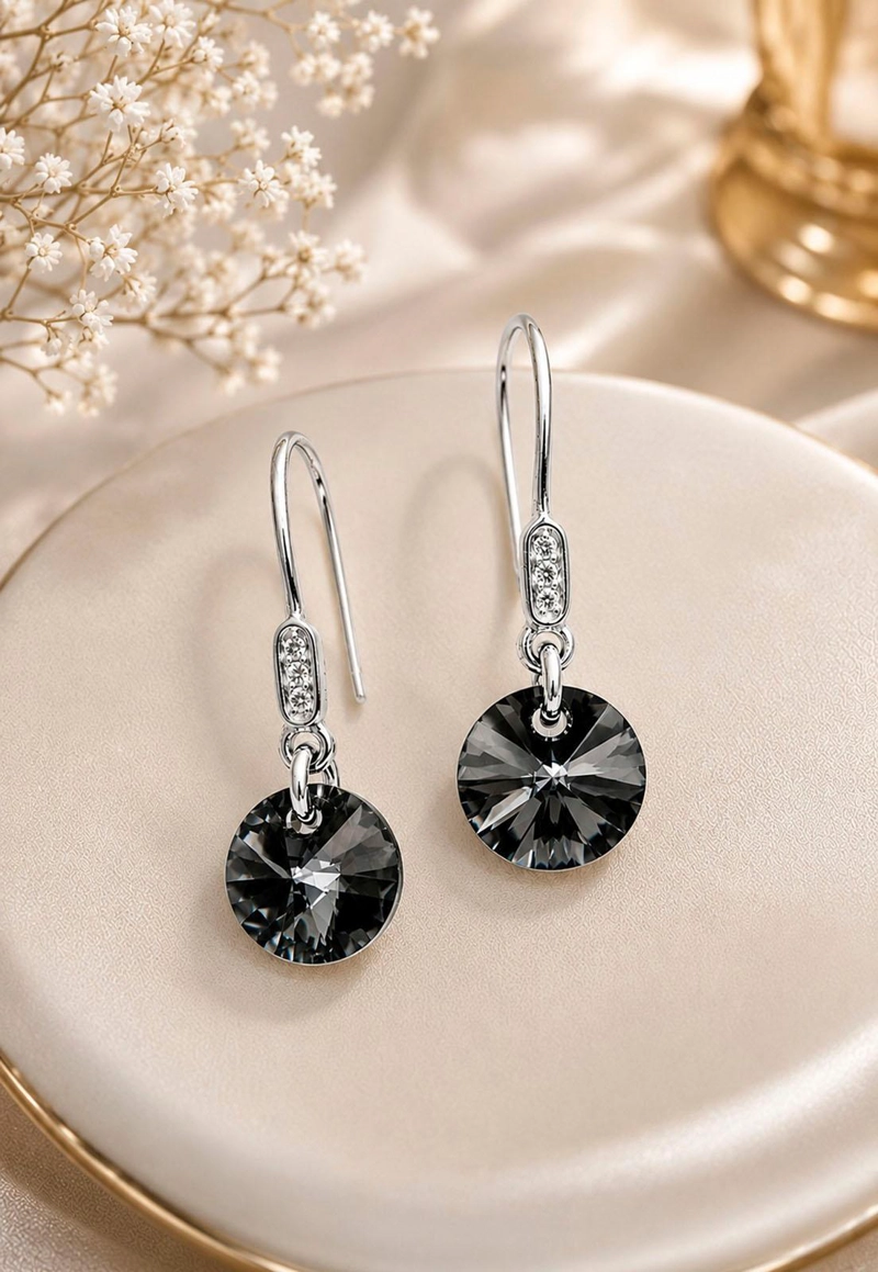 AROS JOYAS MONTERO PUNTO DE LUZ CIRCON PLATA 925 CRISTALES SILVER NIGHT - 2