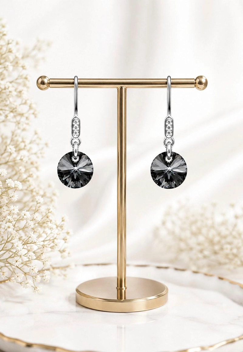 AROS JOYAS MONTERO PUNTO DE LUZ CIRCON PLATA 925 CRISTALES SILVER NIGHT - 5