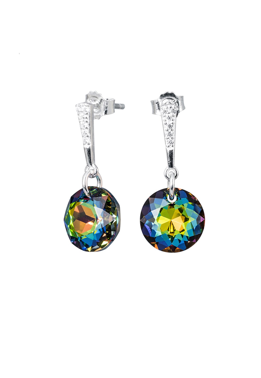 AROS JOYAS MONTERO GRACIA PLATA 925 CRISTALES GENUINOS VITRAL MEDIUM - 1