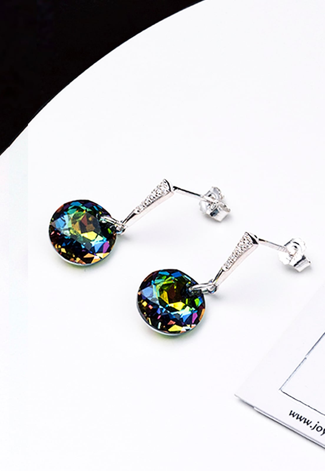 AROS JOYAS MONTERO GRACIA PLATA 925 CRISTALES GENUINOS VITRAL MEDIUM - 2