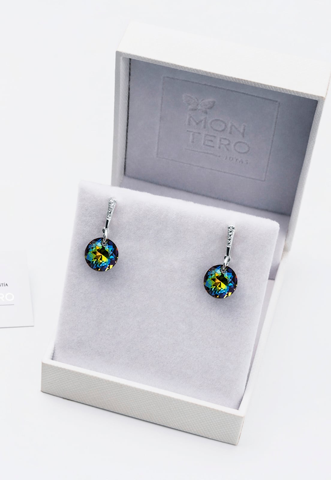 AROS JOYAS MONTERO GRACIA PLATA 925 CRISTALES GENUINOS VITRAL MEDIUM - 3