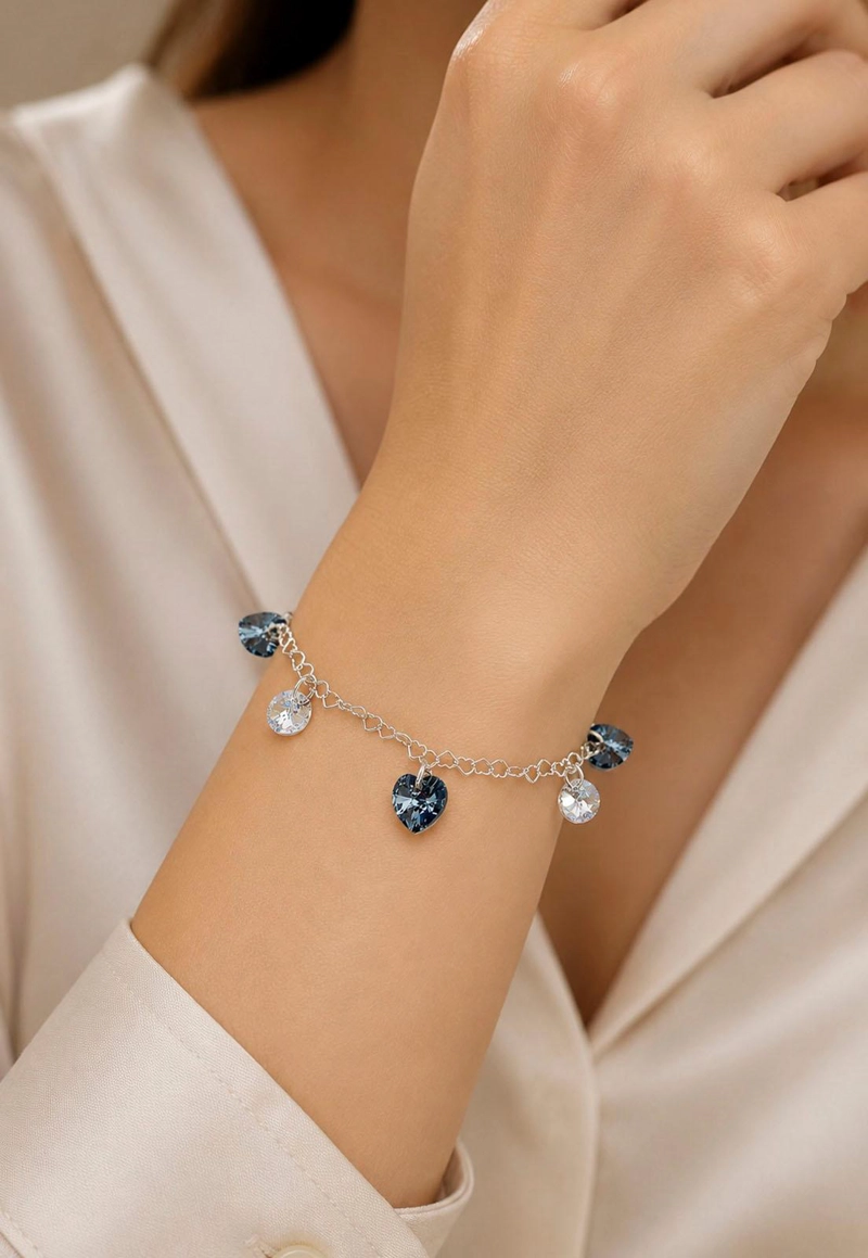 PULSERA JOYAS MONTERO ROMANCE PLATA 925 CRISTALES GENUINOS SILVER NIGHT - 4